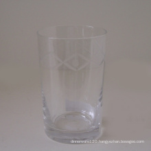 Clear Glass Cup W/Engraved Pattern